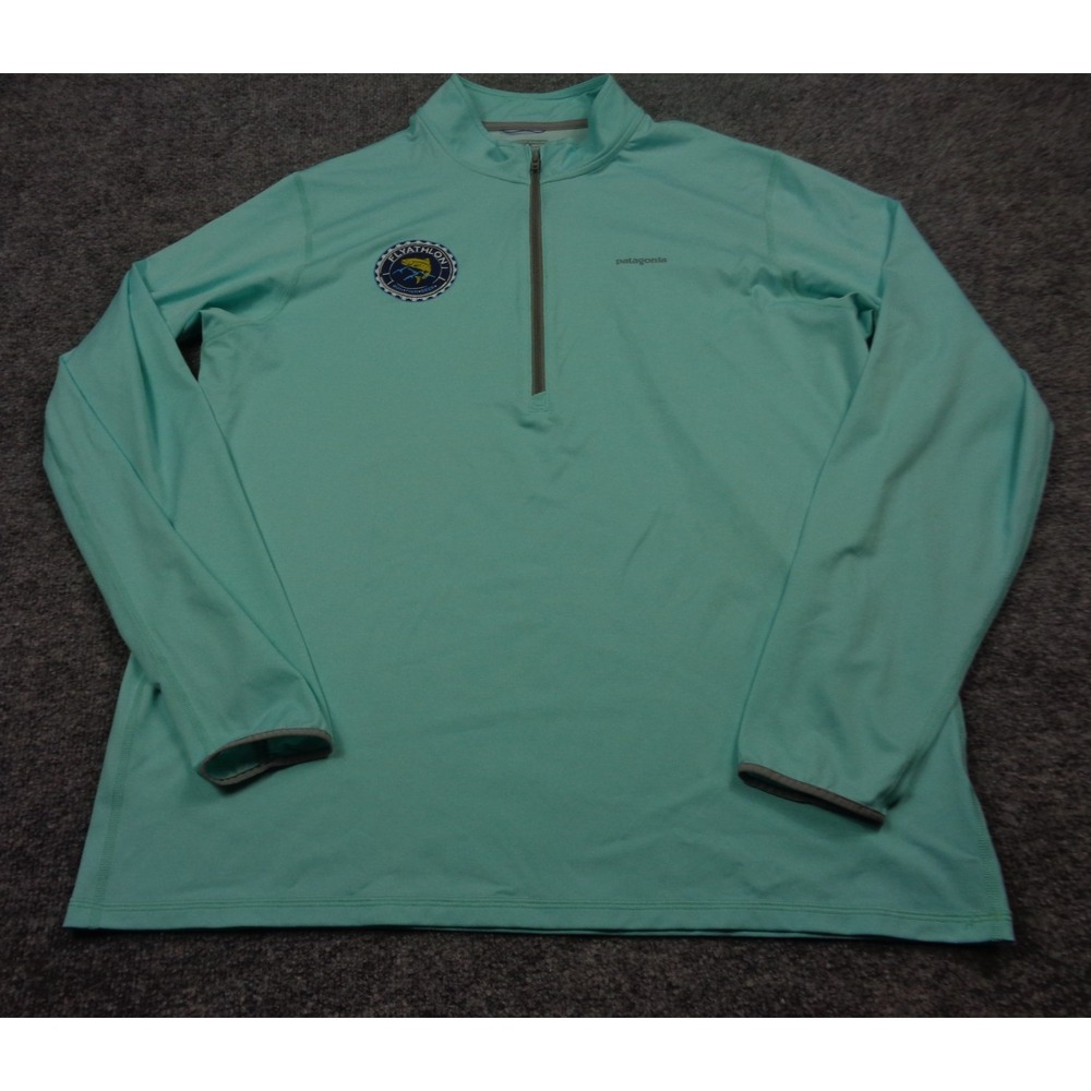 Patagonia Pullover Mens L Green 1/4 Zip Cool Fishing Tropic Comfort